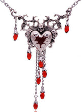 Red Drop Nectarine Heart Earrings